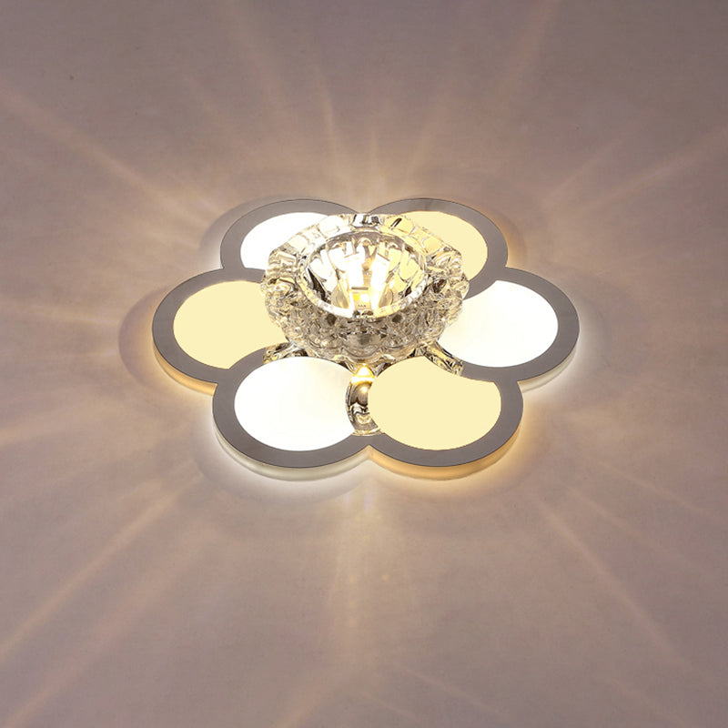 Ultra-Thin Flush Mount Spotlight Modern Clear Crystal Flushmount Ceiling Lamp for Corridor Clear B Clearhalo 'Ceiling Lights' 'Close To Ceiling Lights' 'Close to ceiling' 'Flush mount' Lighting' 2308082