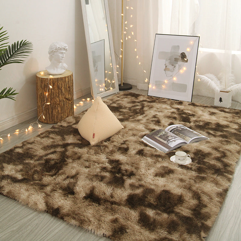 Minimalist Bedroom Rug Multi Color Solid Color Indoor Rug Polypropylene Non-Slip Backing Pet Friendly Area Carpet Coffee Clearhalo 'Area Rug' 'Casual' 'Rugs' Rug' 2309108