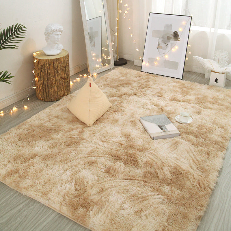 Minimalist Bedroom Rug Multi Color Solid Color Indoor Rug Polypropylene Non-Slip Backing Pet Friendly Area Carpet Beige Clearhalo 'Area Rug' 'Casual' 'Rugs' Rug' 2309110