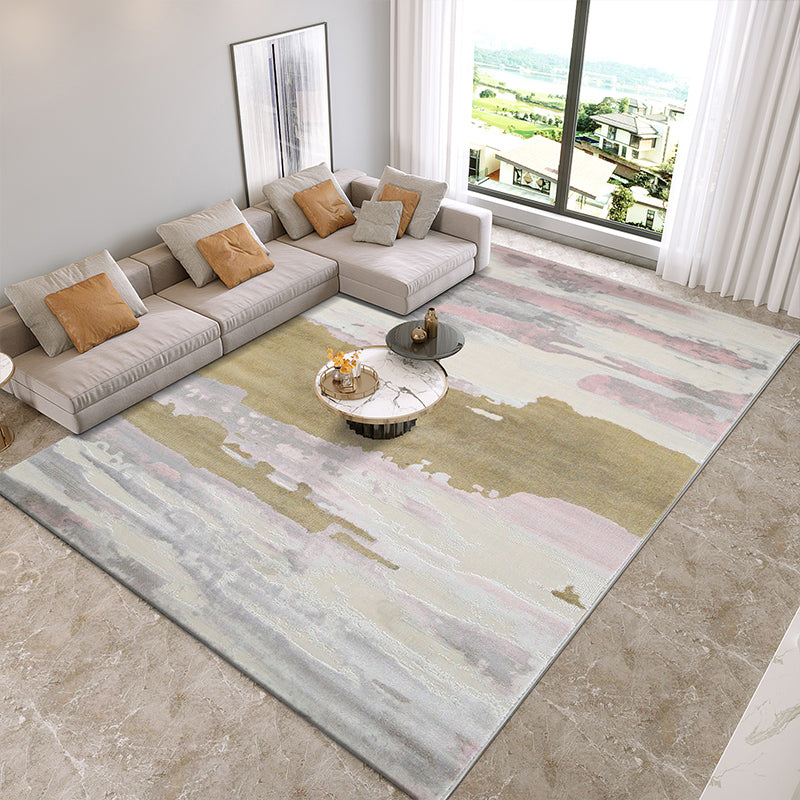 Contemporary Living Room Rug Multi Colored Abstract Print Area Carpet Polypropylene Non-Slip Backing Easy Care Rug Clearhalo 'Area Rug' 'Rug' 2309208