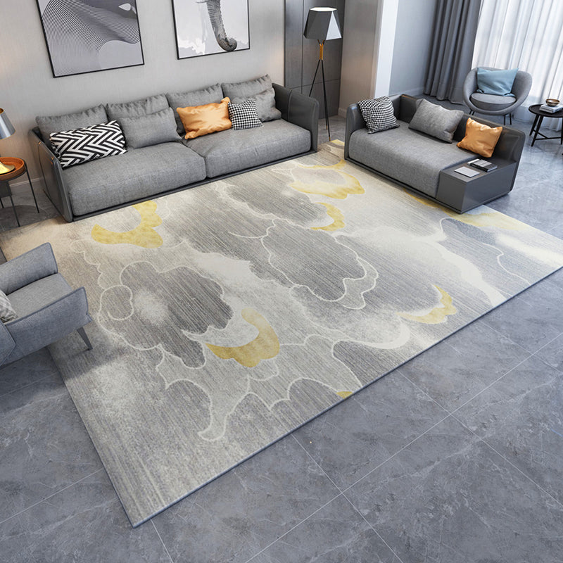 Minimalist Living Room Rug Multi Color Abstract Printed Rug Cotton Blend Anti-Slip Backing Pet Friendly Carpet Gray Blue Clearhalo 'Area Rug' 'Rug' 2309352