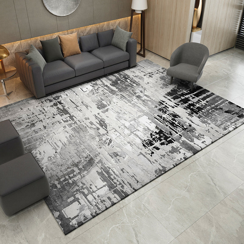 Minimalist Living Room Rug Multi Color Abstract Printed Rug Cotton Blend Anti-Slip Backing Pet Friendly Carpet Black Clearhalo 'Area Rug' 'Rug' 2309358