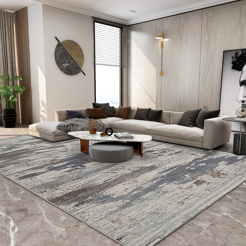 Multi Colored Comfort Rug Cotton Blend Abstract Print Indoor Rug Anti-Slip Backing Stain-Resistant Area Carpet for Parlor Light Gray Clearhalo 'Area Rug' 'Rug' 2309371