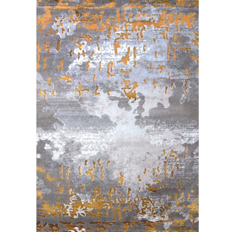 Yellow Abstract Print Rug Cotton Blend Modern Indoor Rug Anti-Slip Backing Easy Care Washable Area Carpet for Living Room Clearhalo 'Area Rug' 'Rug' 2309495