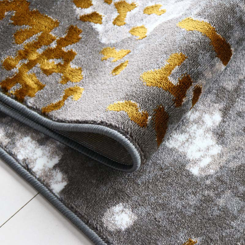 Yellow Abstract Print Rug Cotton Blend Modern Indoor Rug Anti-Slip Backing Easy Care Washable Area Carpet for Living Room Clearhalo 'Area Rug' 'Rug' 2309498