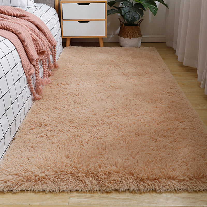 Multi Colored Simple Rug Polypropylene Solid-Color Area Carpet Anti-Slip Backing Pet Friendly Indoor Rug for Bedroom Khaki Clearhalo 'Area Rug' 'Casual' 'Rugs' Rug' 2309673