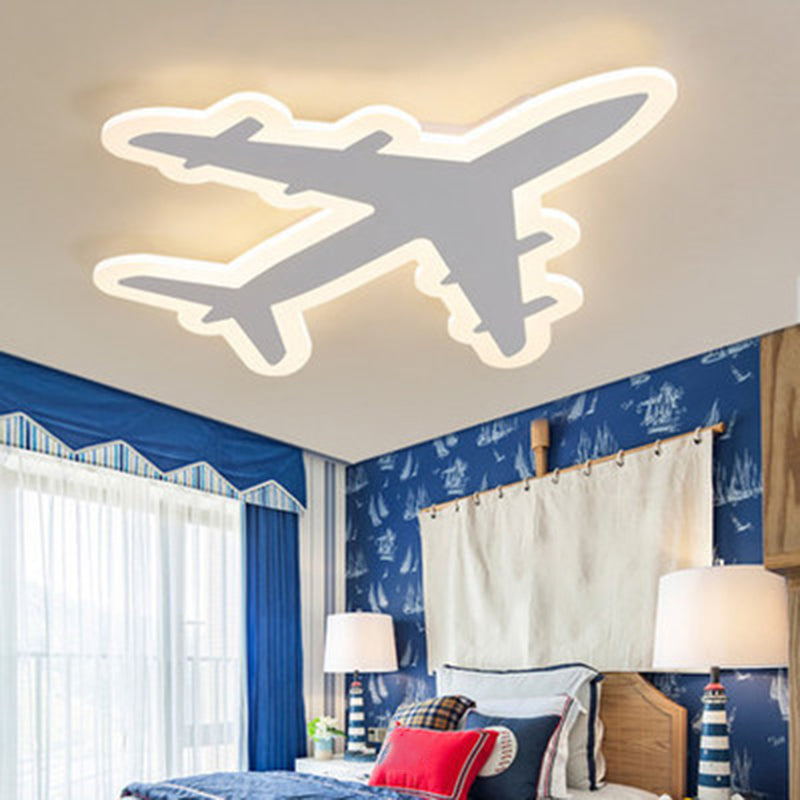 Acrylic Plane Flushmount Lighting Kids White Led Surface Mount Ceiling Light for Bedroom White Clearhalo 'Ceiling Lights' 'Close To Ceiling Lights' 'Close to ceiling' 'Flush mount' Lighting' 2311136