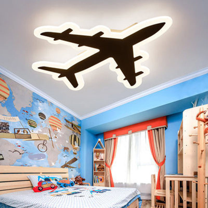 Acrylic Plane Flushmount Lighting Kids White Led Surface Mount Ceiling Light for Bedroom Clearhalo 'Ceiling Lights' 'Close To Ceiling Lights' 'Close to ceiling' 'Flush mount' Lighting' 2311138