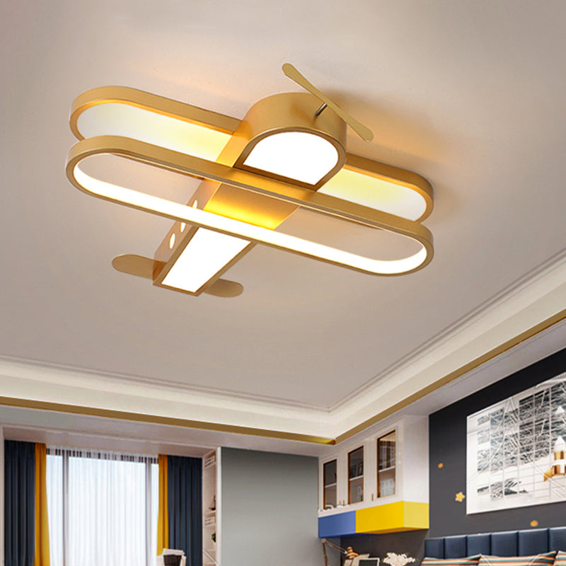 Biplane LED Ceiling Flush Light Cartoon Acrylic Boys Room Flush-Mount Light Fixture Clearhalo 'Ceiling Lights' 'Close To Ceiling Lights' 'Close to ceiling' 'Flush mount' Lighting' 2311163