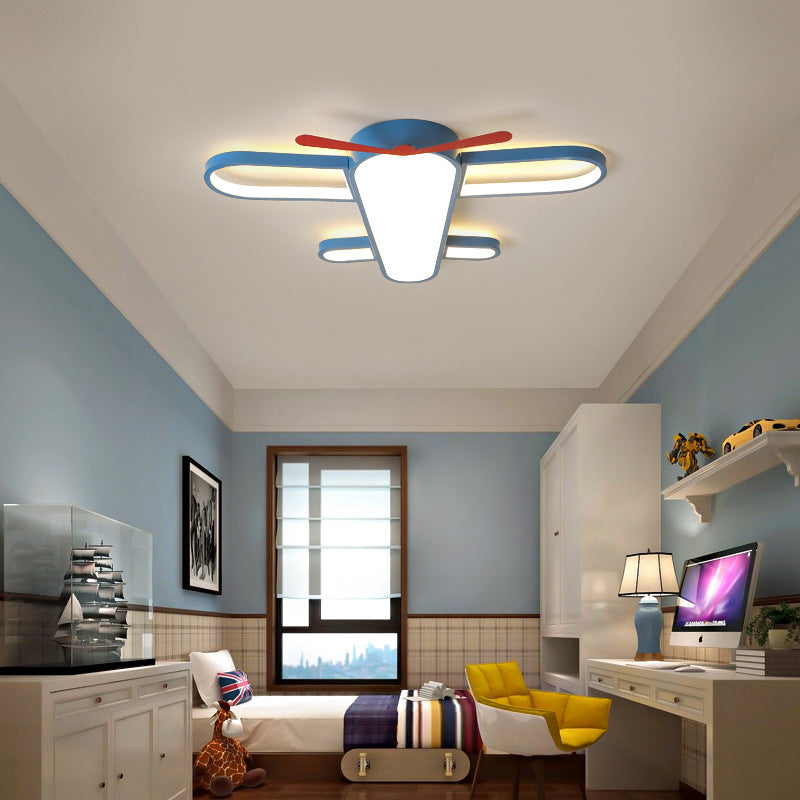 Plane Shaped LED Flush Light Kids Style Acrylic Bedroom Flush Mount Ceiling Light in Blue Clearhalo 'Ceiling Lights' 'Close To Ceiling Lights' 'Close to ceiling' 'Flush mount' Lighting' 2311194