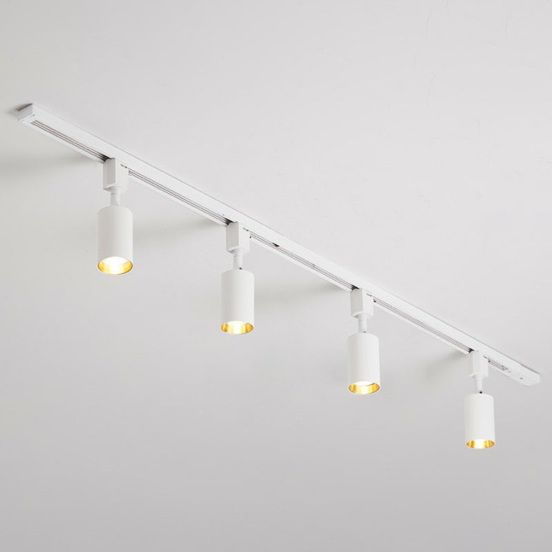 Nordic Style Tubular LED Track Lamp Metallic Living Room Spotlight Semi Flush Mount Lighting 4 White Small Clearhalo 'Ceiling Lights' 'Close To Ceiling Lights' 'Close to ceiling' 'Semi-flushmount' Lighting' 2311501