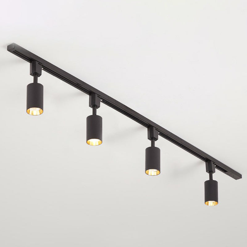 Nordic Style Tubular LED Track Lamp Metallic Living Room Spotlight Semi Flush Mount Lighting 4 Black Small Clearhalo 'Ceiling Lights' 'Close To Ceiling Lights' 'Close to ceiling' 'Semi-flushmount' Lighting' 2311502