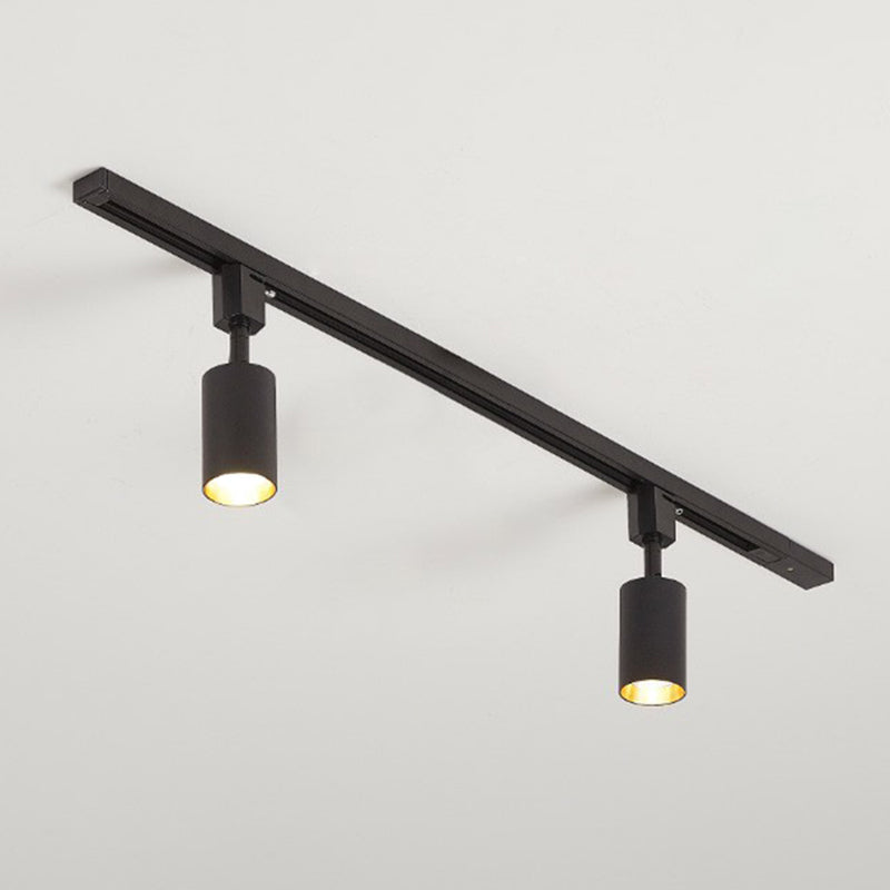 Nordic Style Tubular LED Track Lamp Metallic Living Room Spotlight Semi Flush Mount Lighting 2 Black Small Clearhalo 'Ceiling Lights' 'Close To Ceiling Lights' 'Close to ceiling' 'Semi-flushmount' Lighting' 2311503