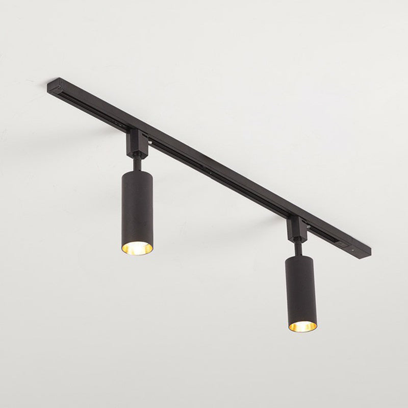 Nordic Style Tubular LED Track Lamp Metallic Living Room Spotlight Semi Flush Mount Lighting 2 Black Large Clearhalo 'Ceiling Lights' 'Close To Ceiling Lights' 'Close to ceiling' 'Semi-flushmount' Lighting' 2311505