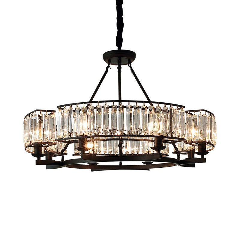 Modern Loop Shaped Chandelier Crystal Prism Pendant Lighting Fixture for Living Room Clearhalo 'Ceiling Lights' 'Chandeliers' Lighting' options 2312035