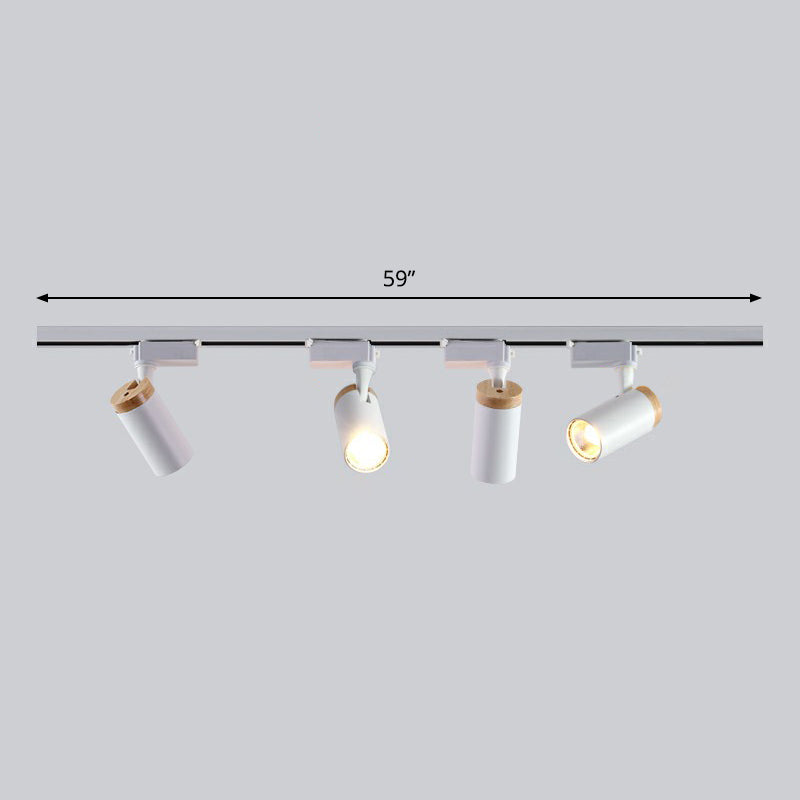 Tube Shaped LED Track Lamp Minimalist Metal Bedroom Semi-Flush Mount Ceiling Light 4 White Clearhalo 'Ceiling Lights' 'Close To Ceiling Lights' 'Close to ceiling' 'Semi-flushmount' Lighting' 2312077