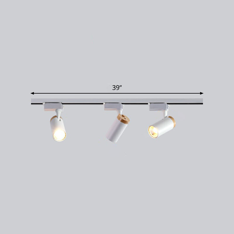 Tube Shaped LED Track Lamp Minimalist Metal Bedroom Semi-Flush Mount Ceiling Light 3 White Clearhalo 'Ceiling Lights' 'Close To Ceiling Lights' 'Close to ceiling' 'Semi-flushmount' Lighting' 2312079