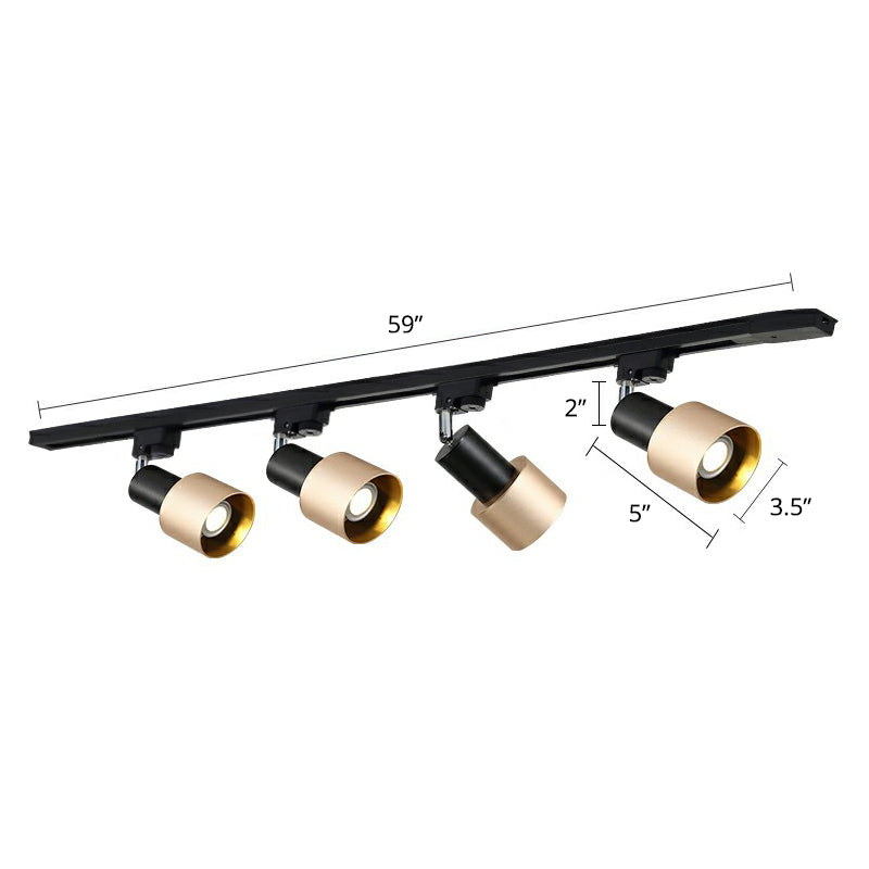 Grenade Shaped Metal Track Light Fixture Modern Style Semi Mount Lighting for Living Room 4 Gold Clearhalo 'Ceiling Lights' 'Close To Ceiling Lights' 'Close to ceiling' 'Semi-flushmount' Lighting' 2312118