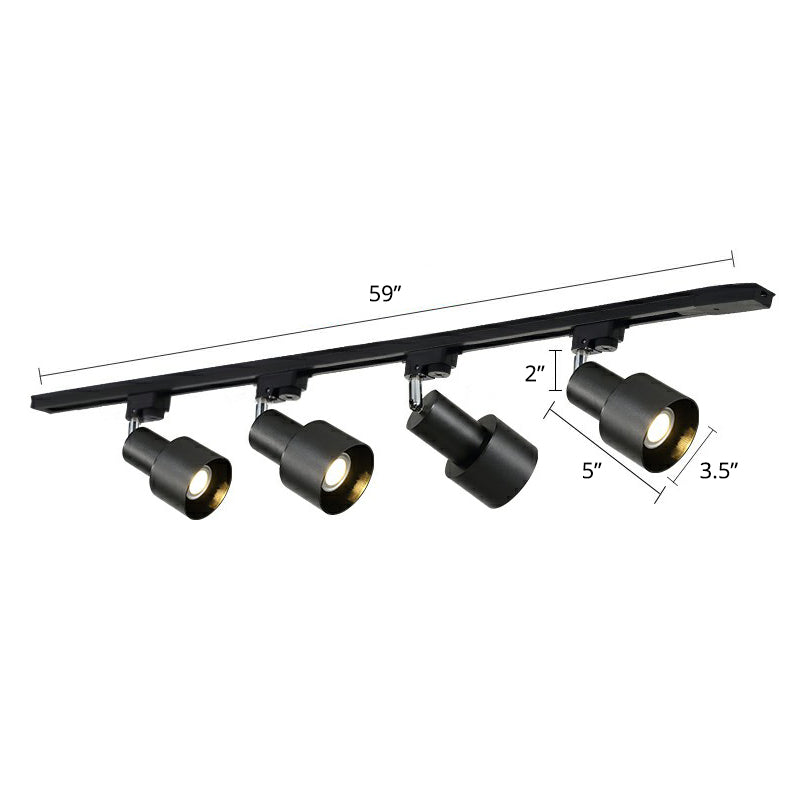 Grenade Shaped Metal Track Light Fixture Modern Style Semi Mount Lighting for Living Room 4 Black Clearhalo 'Ceiling Lights' 'Close To Ceiling Lights' 'Close to ceiling' 'Semi-flushmount' Lighting' 2312121