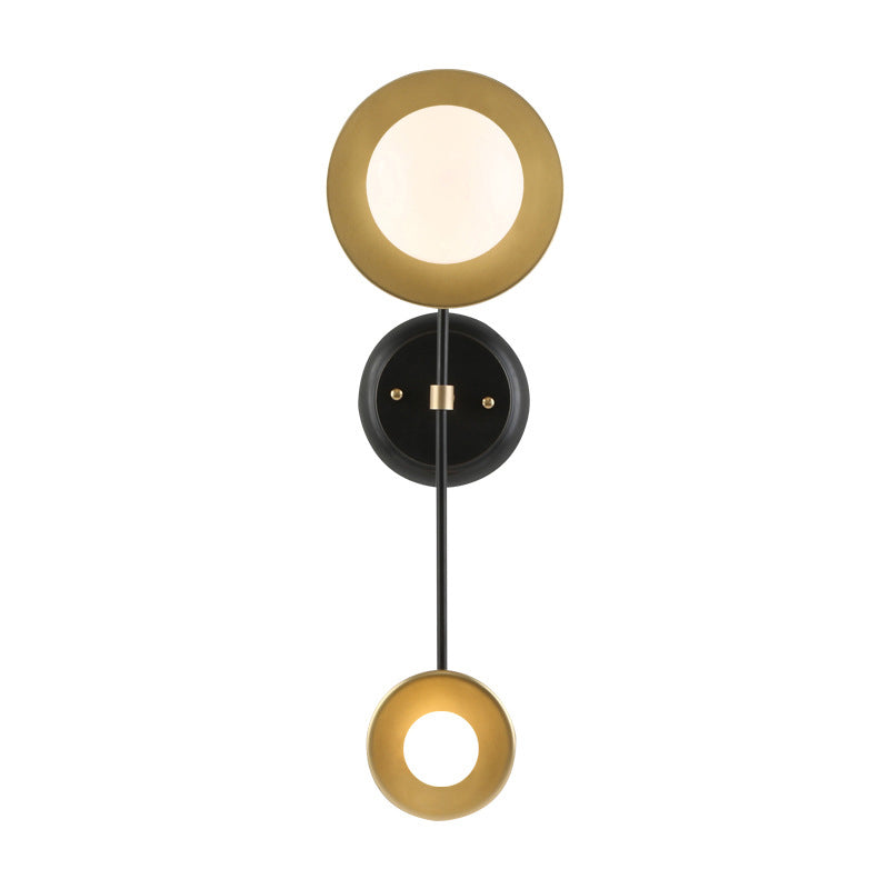 Metal Open Bulb Wall Light Fixture Retro 2-Light Living Room Wall Lamp in Black-Gold Clearhalo 'Wall Lamps & Sconces' 'Wall Lights' Lighting' 231315