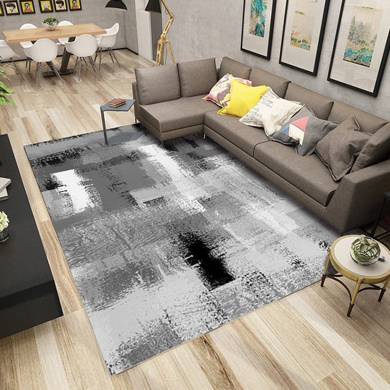 Punky Abstract Print Rug Multi-Color Modern Style Rug Synthetics Non-Slip Backing Machine Washable Pet Friendly Rug for Home Deco Smoke Gray Clearhalo 'Area Rug' 'Modern' 'Rugs' Rug' 2317042