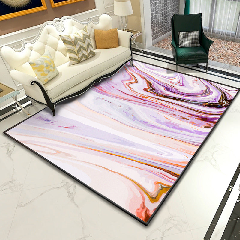 Modern Abstract Lava Print Rug Multi-Colored Modern Carpet Polypropylene Stain Resistant Non-Slip Backing Machine Washable Rug for Home Purple-Pink Clearhalo 'Area Rug' 'Modern' 'Rugs' Rug' 2317061