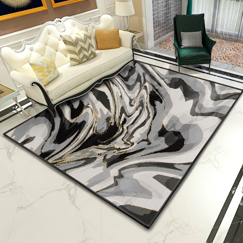 Modern Abstract Lava Print Rug Multi-Colored Modern Carpet Polypropylene Stain Resistant Non-Slip Backing Machine Washable Rug for Home Cream Gray Clearhalo 'Area Rug' 'Modern' 'Rugs' Rug' 2317068