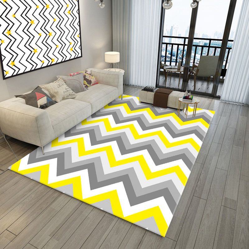 Bold Color Block Geometric Rug Multi Color Modern Rug Polypropylene Machine Washable Non-Slip Stain Resistant Rug for Living Room Light Yellow Clearhalo 'Area Rug' 'Modern' 'Rugs' Rug' 2317149