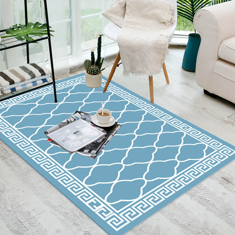 Minimalist Modern Rug Multicolor Geometric Trellis Print Carpet Anti-Slip Machine Washable Pet Friendly Rug for Room Blue Clearhalo 'Area Rug' 'Modern' 'Rugs' Rug' 2317159