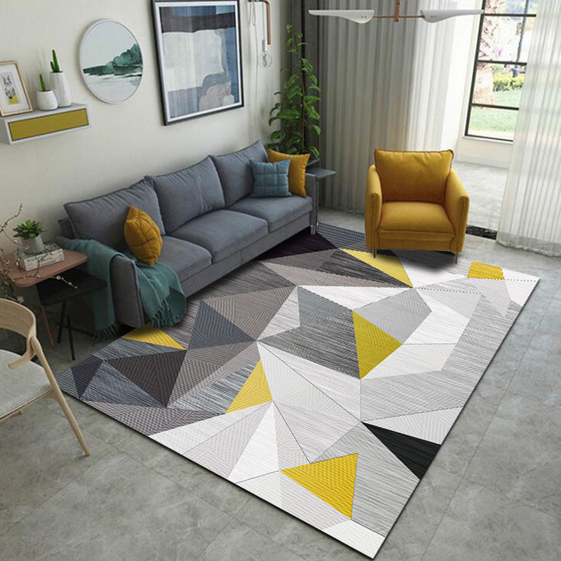 Simplicity Geometric Print Rug Multicolor Polypropylene Indoor Rug Stain Resistant Pet Friendly Anti-Slip Carpet for Home Gray-White Clearhalo 'Area Rug' 'Modern' 'Rugs' Rug' 2317252