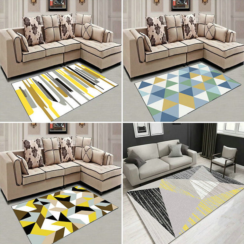 Decorative Multi Color Contemporary Rug Synthetics 3D Geometric Pattern Rug Washable Pet-Friendly Non-Slip Rug for Drawing Room Clearhalo 'Area Rug' 'Modern' 'Rugs' Rug' 2317261