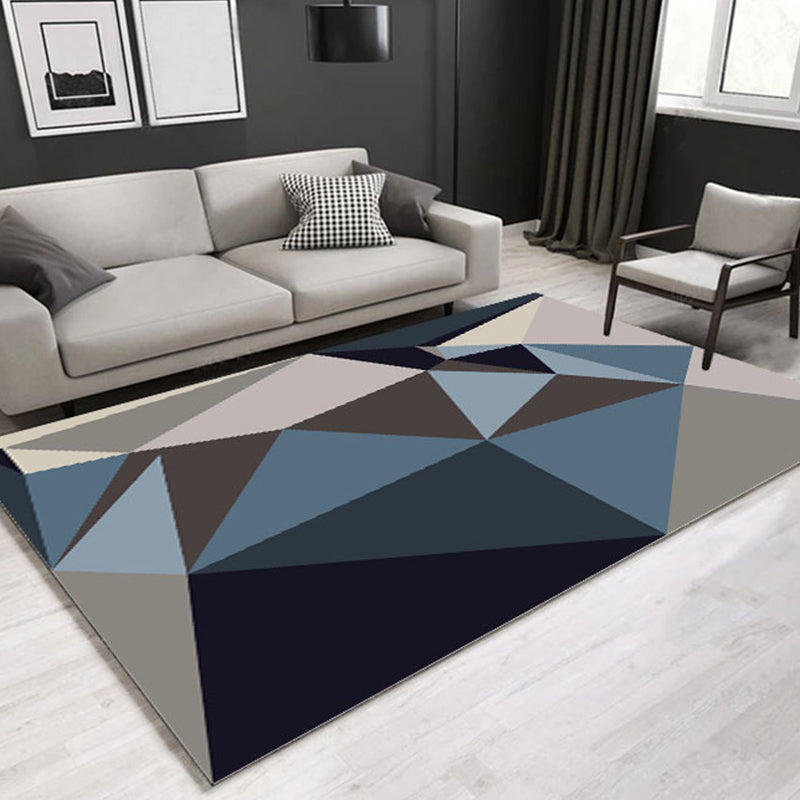 Decorative Multi Color Contemporary Rug Synthetics 3D Geometric Pattern Rug Washable Pet-Friendly Non-Slip Rug for Drawing Room Blue-Brown Clearhalo 'Area Rug' 'Modern' 'Rugs' Rug' 2317270