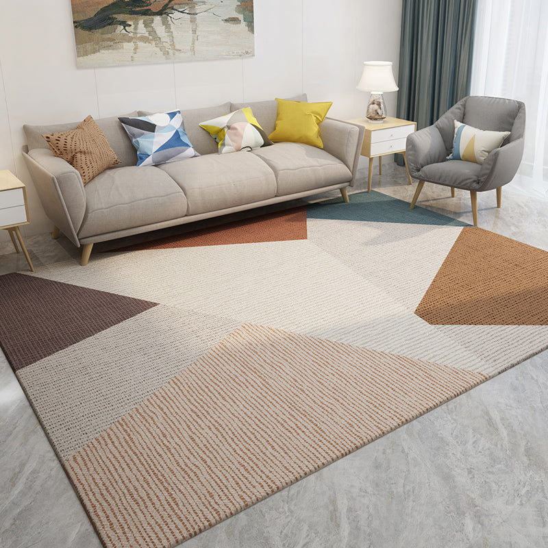 Environmental Geometric Color-Block Rug Multi Color Simplicity Rug Synthetics Pet Friendly Washable Non-Slip Rug for Room Camel Clearhalo 'Area Rug' 'Modern' 'Rugs' Rug' 2317325