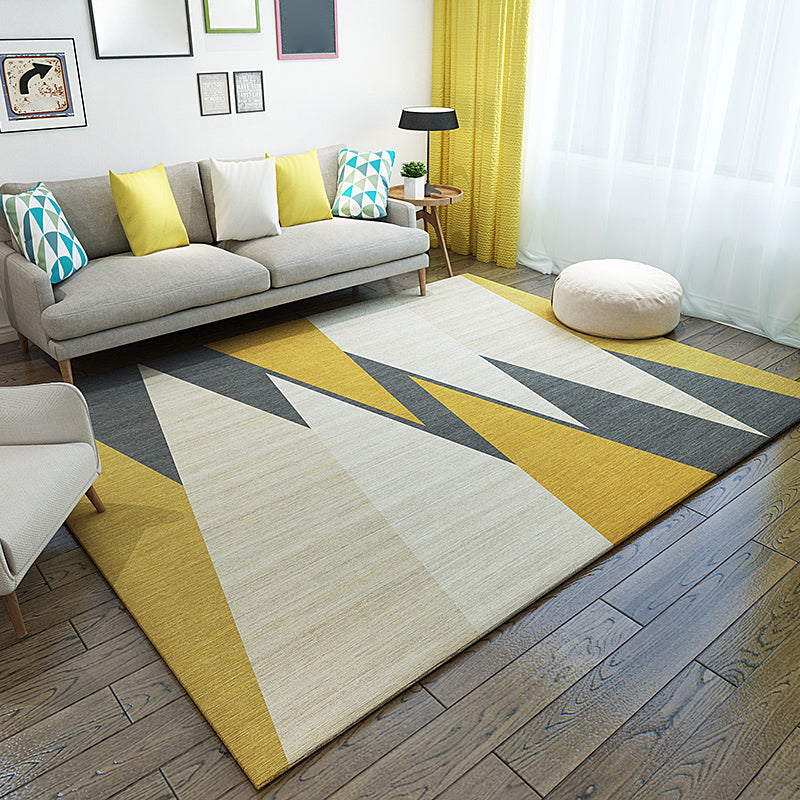 Environmental Geometric Color-Block Rug Multi Color Simplicity Rug Synthetics Pet Friendly Washable Non-Slip Rug for Room Yellow Clearhalo 'Area Rug' 'Modern' 'Rugs' Rug' 2317326