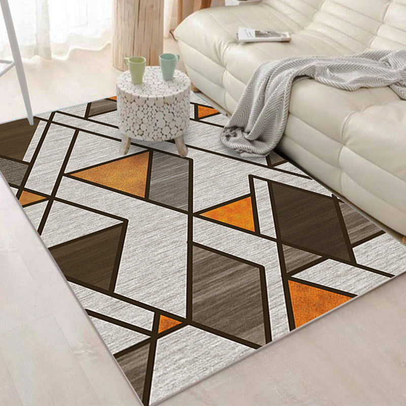 Multicolored Living Room Rug Modern Geometric 3D Illusion Rug Synthetics Non-Slip Backing Stain Resistant Machine Washable Area Rug Tan Clearhalo 'Area Rug' 'Modern' 'Rugs' Rug' 2317398