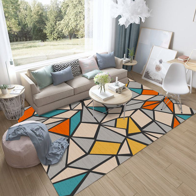 Multicolored Living Room Rug Modern Geometric 3D Illusion Rug Synthetics Non-Slip Backing Stain Resistant Machine Washable Area Rug Gray-Khaki Clearhalo 'Area Rug' 'Modern' 'Rugs' Rug' 2317403