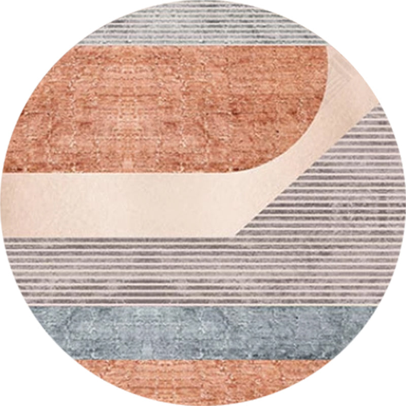 Contemporary Decoration Rug Multi Colored Geo Printed Area Carpet Cotton Blend Anti-Slip Backing Easy Care Rug Gray-Orange Clearhalo 'Area Rug' 'Rug' 2317494