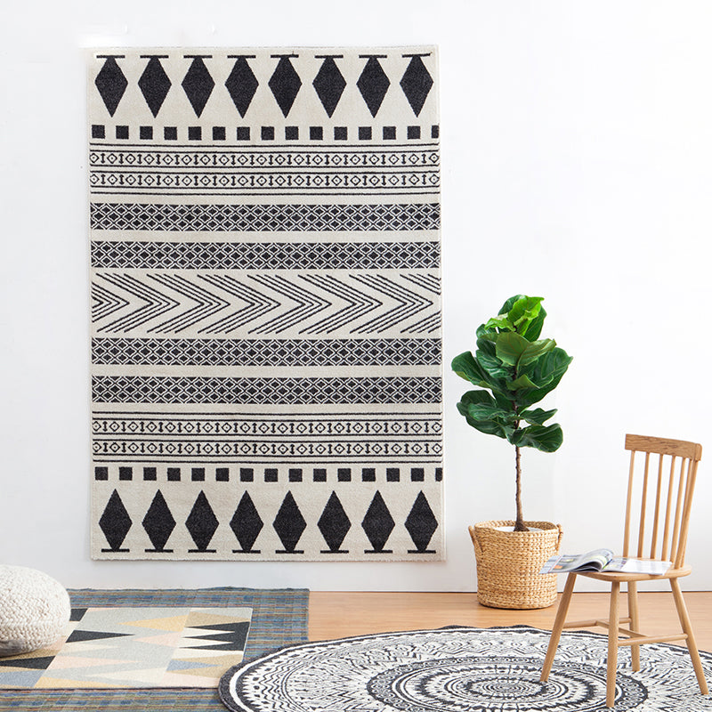 Calming Geometric Print Rug Multi-Color Super Fiber Indoor Rug Non-Slip Backing Pet Friendly Easy Care Area Carpet for Room Black Clearhalo 'Area Rug' 'Rugs' 'Southwestern' Rug' 2317653