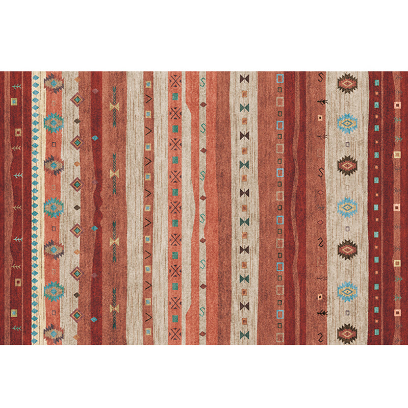 Natural Living Room Rug Multicolor Geo Pattern Indoor Rug Polypropylene Anti-Slip Machine Washable Area Carpet Dark Red Clearhalo 'Area Rug' 'Rugs' 'Southwestern' Rug' 2317663