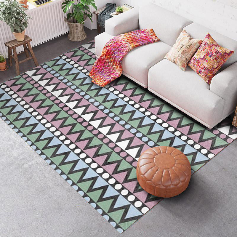 Southwestern Geo Pattern Rug Multi-Color Polyster Area Rug Easy Care Pet Friendly Washable Area Carpet for Room Clearhalo 'Area Rug' 'Rugs' 'Southwestern' Rug' 2317701