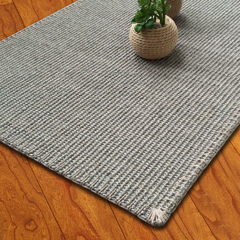 Gray Decoration Rug Lodge Solid Color Area Carpet Sisal Anti-Slip Backing Stain-Resistant Easy Care Indoor Rug Clearhalo 'Area Rug' 'Rug' 2317818