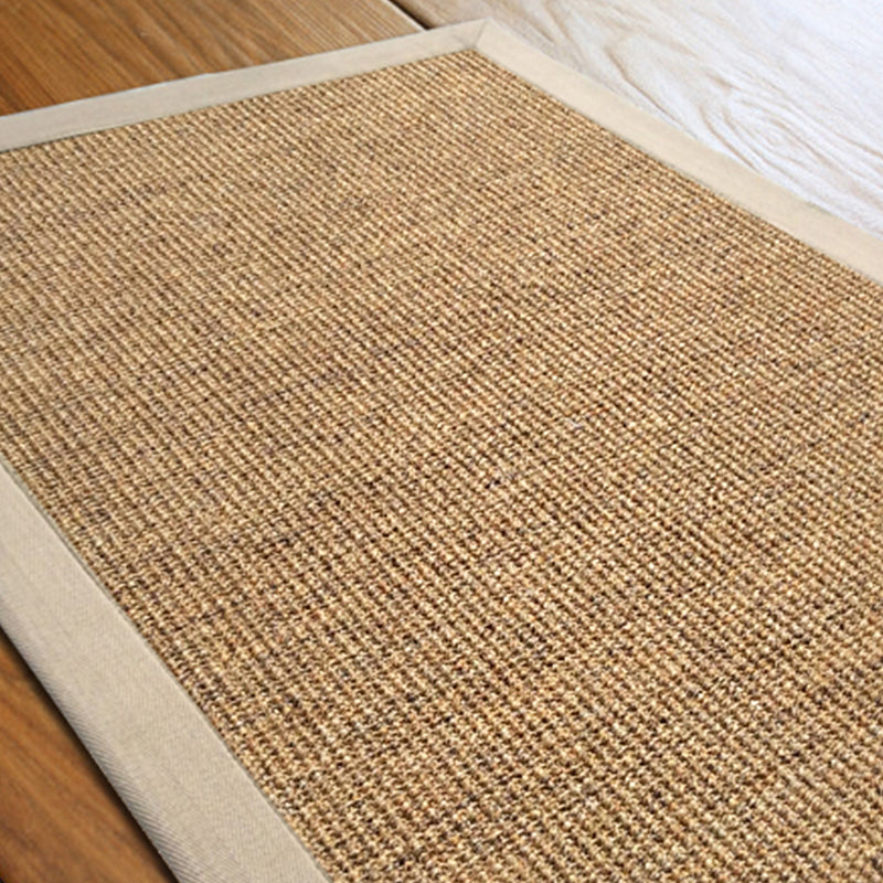 Minimalist Living Room Rug Multi Color Solid Color Indoor Rug Sisal Non-Slip Backing Machine Washable Area Carpet Dark Beige Clearhalo 'Area Rug' 'Rug' 2317900