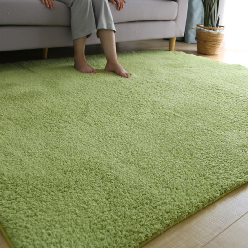 Simple Living Room Rug Multi Colored Solid Color Indoor Rug Cotton Blend Non-Slip Backing Pet Friendly Carpet Green Clearhalo 'Area Rug' 'Casual' 'Rugs' Rug' 2325514