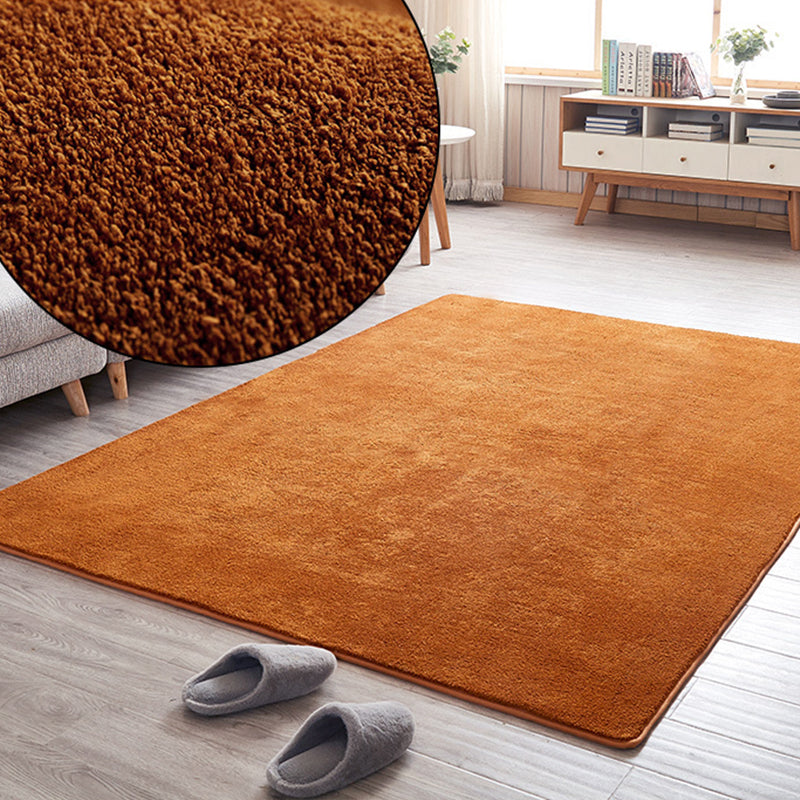 Multi Colored Rustic Rug Cotton Blend Solid Color Indoor Rug Non-Slip Backing Pet Friendly Easy Care Carpet for Parlor Light Brown Clearhalo 'Area Rug' 'Rug' 2325539