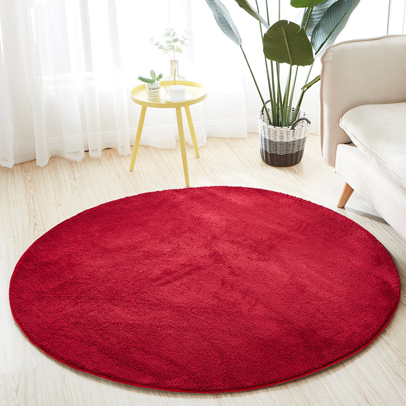 Multi-Color Living Room Rug Relaxing Solid Color Area Carpet Cotton Blend Non-Slip Stain-Resistant Easy Care Rug Burgundy Clearhalo 'Area Rug' 'Casual' 'Rugs' Rug' 2325574