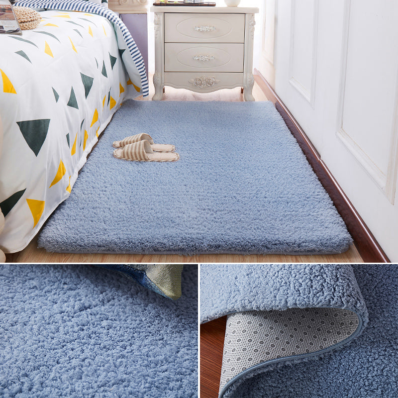 Modern Bedroom Rug Multi Color Solid Color Area Rug Cotton Blend Non-Slip Backing Easy Care Pet Friendly Carpet Clearhalo 'Area Rug' 'Casual' 'Rugs' Rug' 2325646