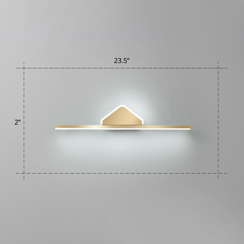 Acrylic Linear LED Vanity Sconce Light Minimalism Gold Finish Wall Lighting for Bathroom Gold 23.5