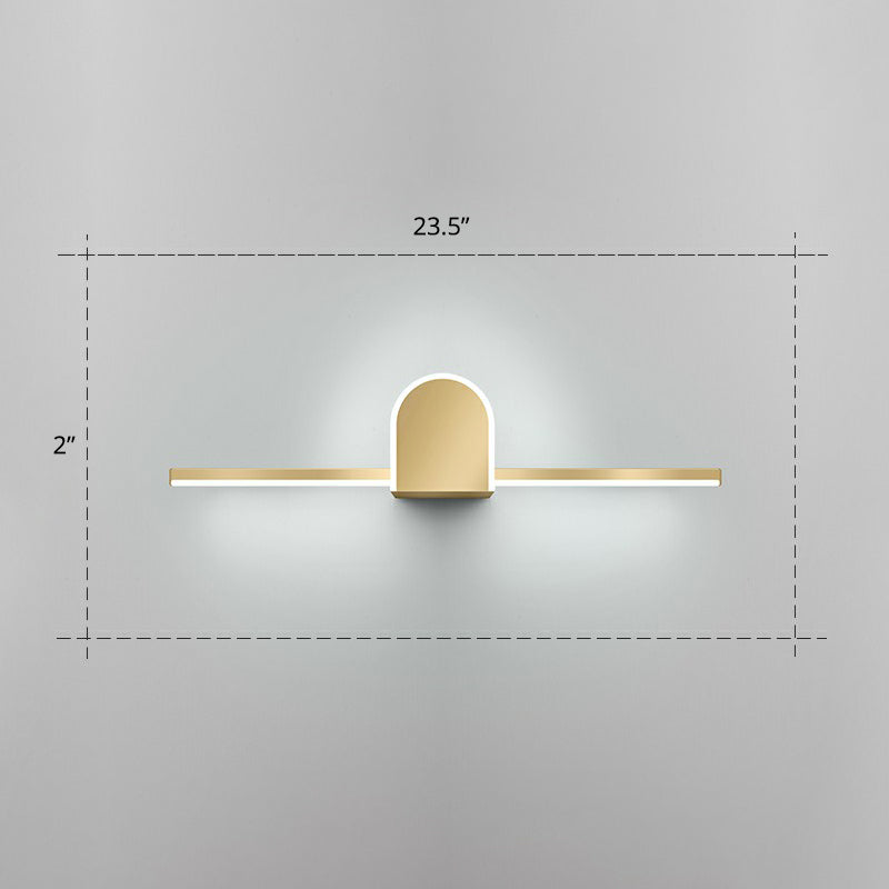 Acrylic Linear LED Vanity Sconce Light Minimalism Gold Finish Wall Lighting for Bathroom Gold 23.5