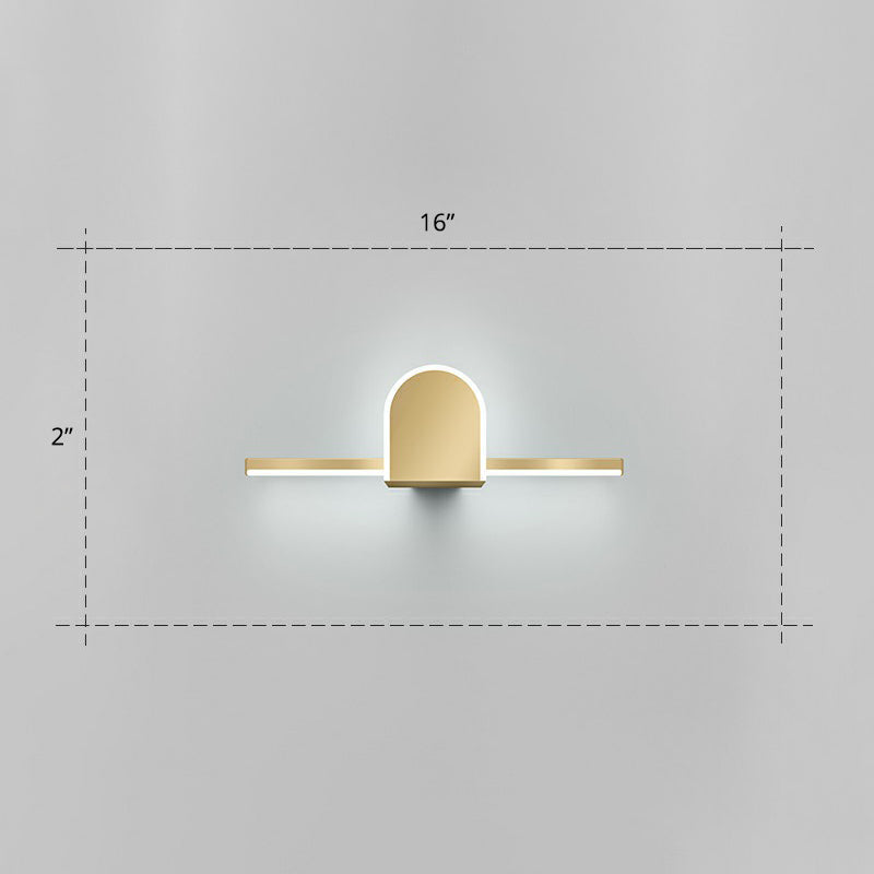 Acrylic Linear LED Vanity Sconce Light Minimalism Gold Finish Wall Lighting for Bathroom Gold 19.5