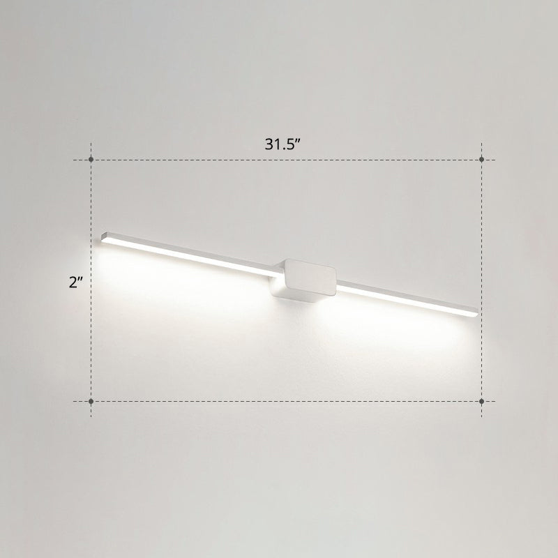 Pole Shaped Bathroom Vanity Wall Lamp Acrylic Minimalistic LED Wall Mounted Light White 31.5